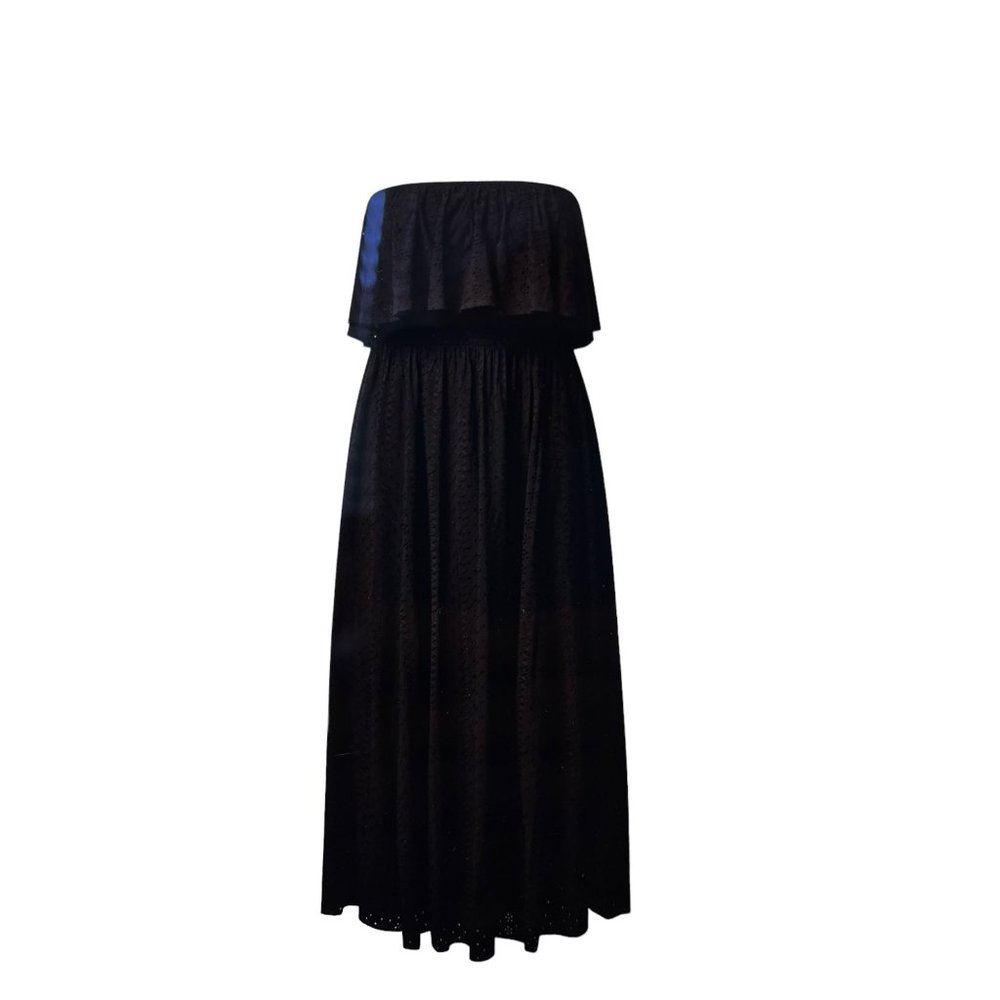 torrid Black Strapless Ruffle-Overlay Maxi Dress - Picture 3 of 5